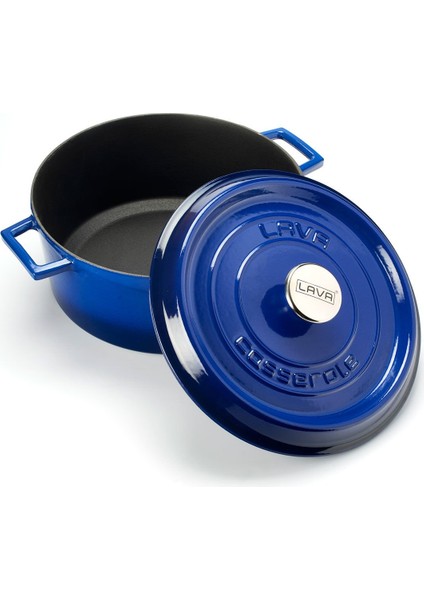 Döküm Yuvarlak Tencere Çap(Ø) 28 Cm Trendy - Mavi fiyatları