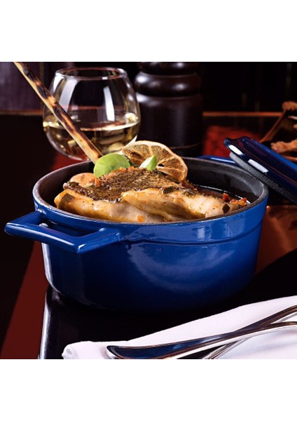 Döküm Yuvarlak Tencere Çap(Ø) 28 Cm Trendy - Mavi fırsatları