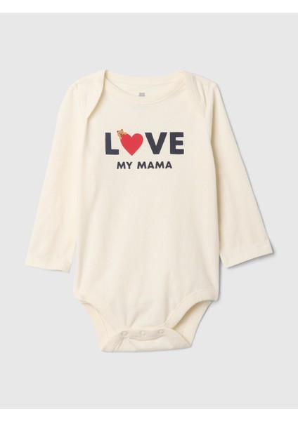 Bebek Kırık Beyaz Organik Pamuk First Favorites Bodysuit