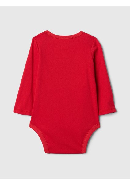 Bebek Kırmızı %100 Organik Pamuk First Favorites Bodysuit