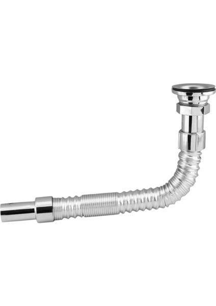 Klasik Standart Lavabo Evye Sifonu Uzun Plastik Körüklü Kıvrılabilir 33-80 cm Uzayabilir Krom Renk indirimleri