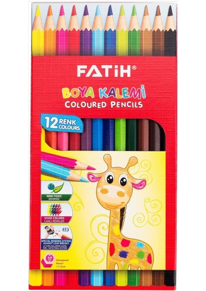 33112/FATIH 12 Renk Tam Boy Boya Kalemı 12LI