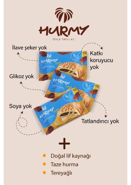 Şeker Ilavesiz Tereyağlı Hurmalı Mamül 60G x 3 Paket fiyatları