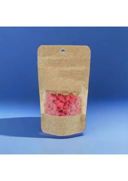 Kraft Pencereli Kilitli Doypack 8.5 x 14.5 x 5 ( 25 Adet )