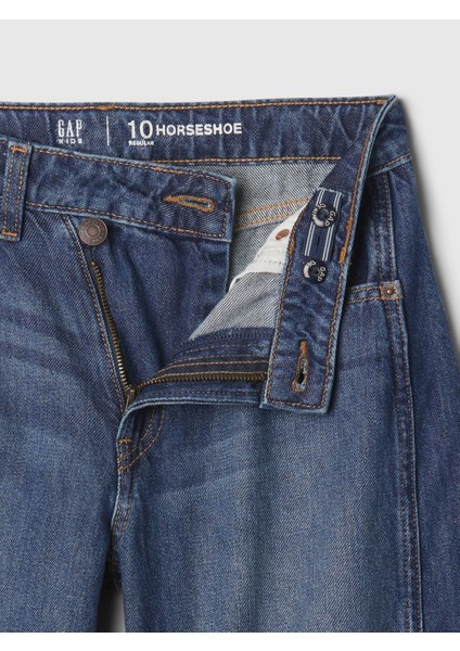 Kız Çocuk Koyu Mavi Horseshoe Jean Pantolon modelleri