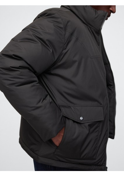 Erkek Siyah Modern Puffer Şişme Mont modelleri