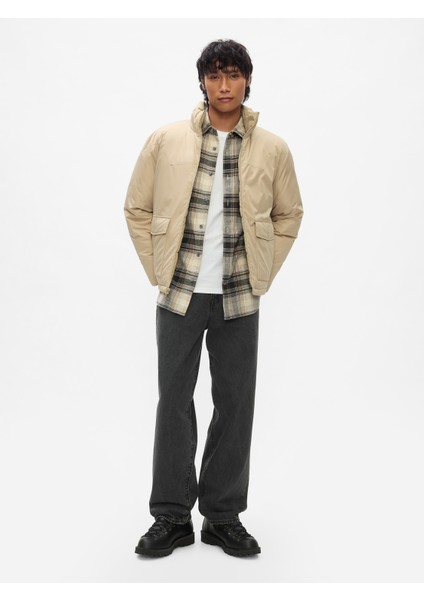 Erkek Bej Modern Puffer Şişme Mont fırsatları