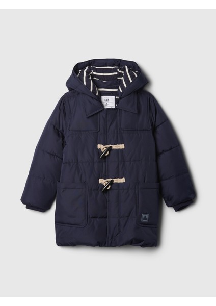 Erkek Bebek Lacivert Puffer Şişme Toggle Mont
