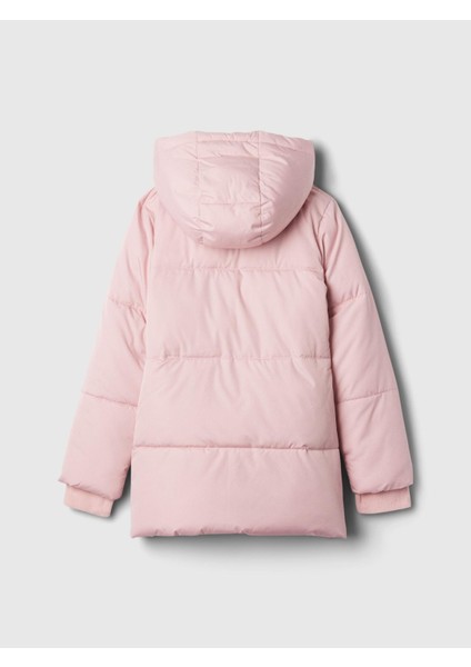 Kız Çocuk Pembe Coldcontrol Max Uzun Puffer Şişme Mont