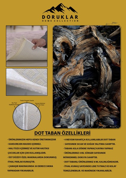 Kaymaz Taban Yıkanabilir Dijital Baskı Dekoratif Modern Desenli Dot Taban Halı Nova Serisi NV77 fiyatları