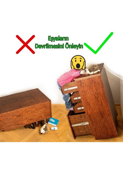 Mobilya Sabitleme Aparatı Seti Deprem Gardrop Kitaplık Dolap Devrilme Önleyici L Demir modelleri
