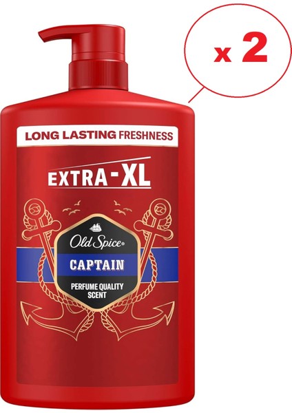Captain Erkekler Için Duş Jeli ve Şampuan Ekstra-Xll 1000 ml x 2 Adet