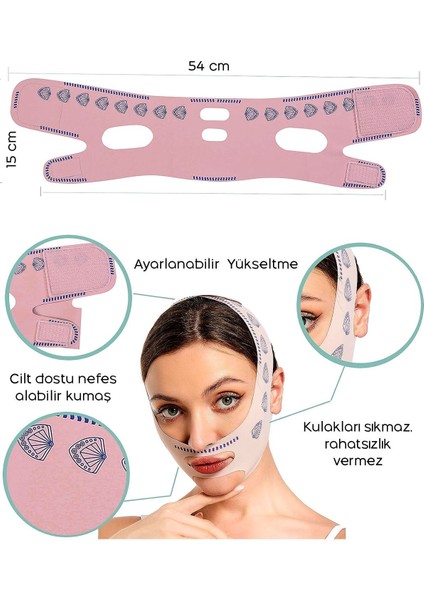 Yüz, Çene, Boyun Şekillendirme Toparlayıcı Skılaştırıcı Band Gündüz ve Gece Kullanım