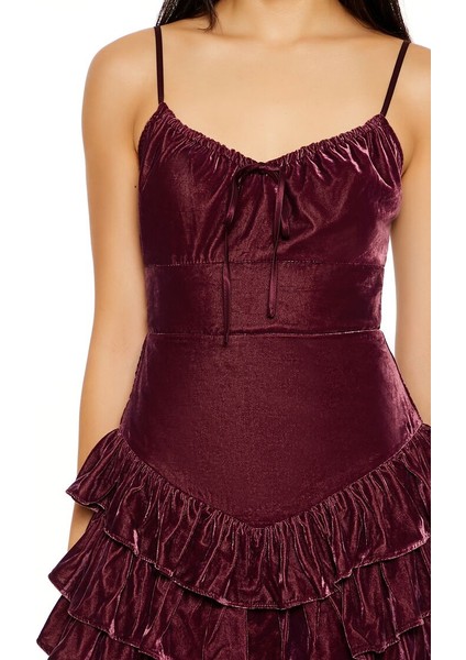 Kadife Mini Elbise modelleri