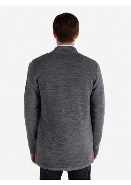 Regular Fit Cepli Gri Erkek Hırka Cl1065572