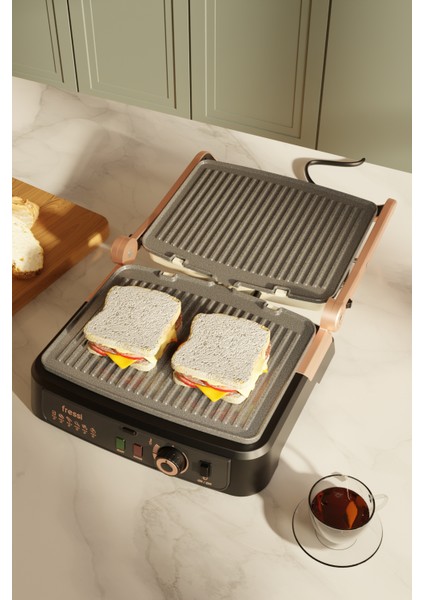 FR-TM01 Vintage Retro Izgara ve Tost Makinesi 6 Dilim Kapasiteli 2000W modelleri