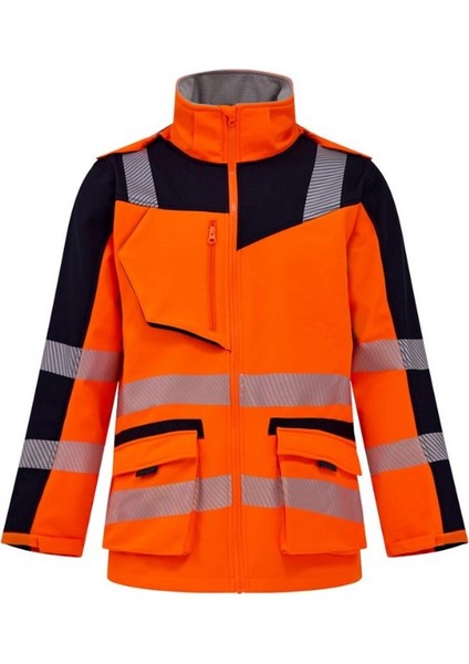 Softshell Kırçıllı Reflektörlü Parka Iş Montu Turuncu