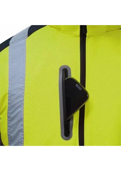 Softshell Reflektörlü Iş Montu Su Geçirmez Ceket Sarı fırsatları