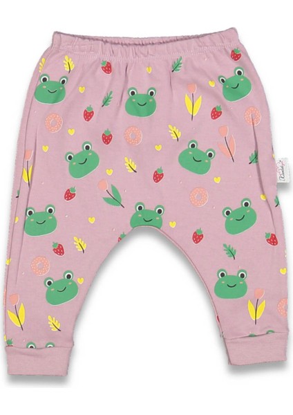 KURBAĞA BASKILI RİBANALI KIZ TEK ALT