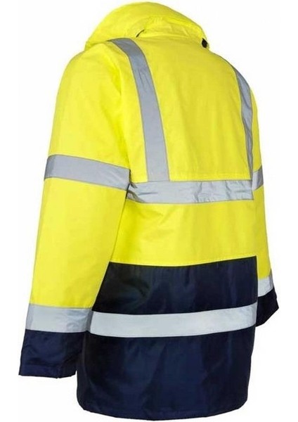 Reflektörlü 300D Oxford Çift Renk Parka Yağmurluk Sarı modelleri