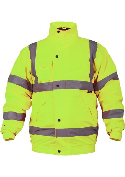 Reflektörlü 300D Oxford Bomber Mont Sarı