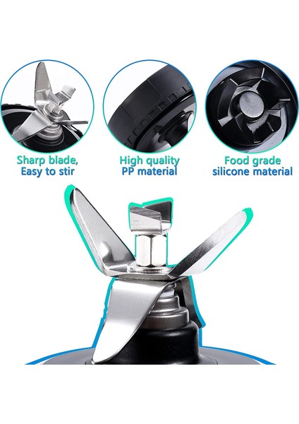 Nutri Ninja Için Uyumlu Blender Yedek Parçalar, Ninja QB3000/QB3000SSW Için 5 Yüzgeç Çıkarıcı Bıçak Aksesuarları (Yurt Dışından)