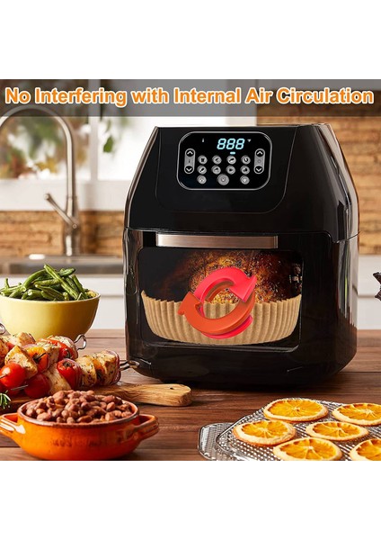 Hava Fritöz Tek Kullanımlık Kağıt Astar 100 Adet Yapışmaz Hava Fritöz Gömlekleri Hava Fritöz Parşömen Kağıdı Gıda Sınıfı Pişirme Kağıdı (Yurt Dışından)