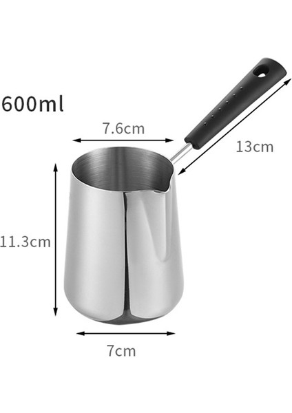 600ML Süt Tereyağı Isıtıcı Pot, Türk Cezvesi, Çay Için Emzikli Paslanmaz Çelik Soba Üstü Eritme Potası, Isıtma (Yurt Dışından)