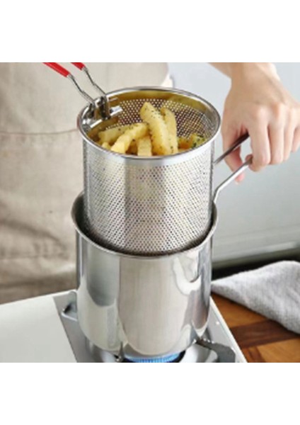 Paslanmaz Çelik Derin Kızartma Pot Tempura Patates Kızartması Fritöz Süzgeç ile Tavuk Kızarmış Tavalar Mutfak Pişirme Aracı (Yurt Dışından) modelleri