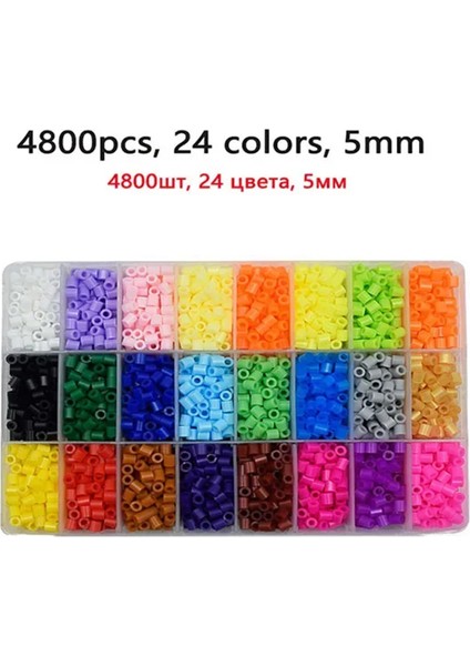 72 Renk 5mm /2.6mm Eriyen Boncuk Seti Piksel Sanat Bulmaca Hama Boncukları Kendin Yap 3D Bulmacalar El Yapımı Hediye Fuse Boncuk Seti Demir Boncuk Oyuncak (Yurt Dışından)