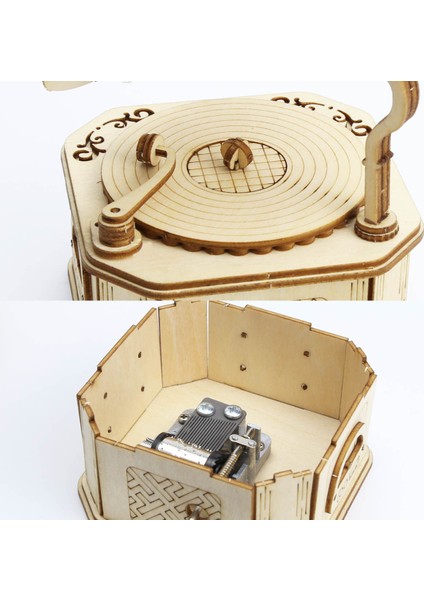 3D Ahşap Gramofon Müzik Kutusu Bulmaca Kitleri Genç Yetişkinler Için Inşaat Modelleri Seti Oyuncaklar Kendin Yap Montajı Mekanik Noel Hediyesi (Yurt Dışından) fırsatları