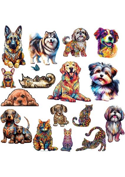 Yavru Köpek Kedi 3D Hayvan Bulmacaları Ahşap Bulmaca Yetişkin Çocuklar Yapboz Bulmacaları Montessori Oyunları Çocuklar Noel Hediyeleri Oyuncaklar (Yurt Dışından) modelleri