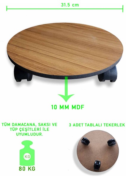 Damacana Tüp Saksı Altlığı Tekerlekli Taşıma Aparatı Altlık Pratik Mobilya