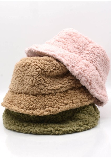Kadın Kışlık Suni Kürk Peluş Pembe Şapka modelleri