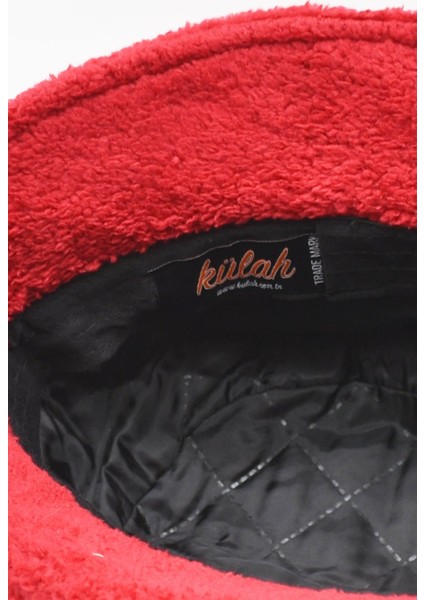 Kırmızı Yumuşak Dokulu Peluş Bucket Şapka fiyatları