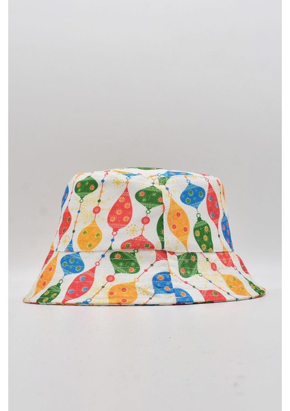 Desenli Kova Balıkçı Şapka Bucket Hat-Beyaz fiyatları