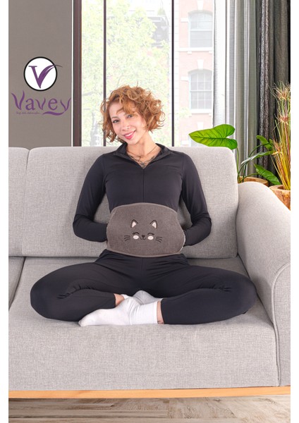 Özel Gün Kemeri Bel-Diz-Omuz-Boyun Ağrılarılarına Son Termojel Hediyeli Kemer Kedi Kahve Renk