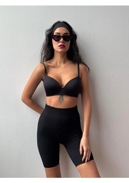 Mikro Kumaş Desteksiz C Kap Siyah Sütyen (700) modelleri