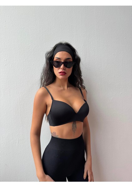 Mikro Kumaş Desteksiz C Kap Siyah Sütyen (700) indirimleri