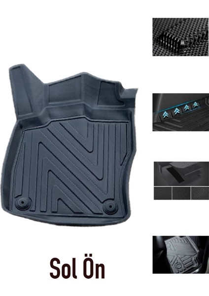 NewDeco Skoda Super B 2020 ve Sonrası Için 5,5d Carbon Style Havuzlu Paspas - Tpe Malzeme