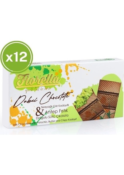 Dubai Çikolatası 200 Gr. 12 Adet (1 Koli)