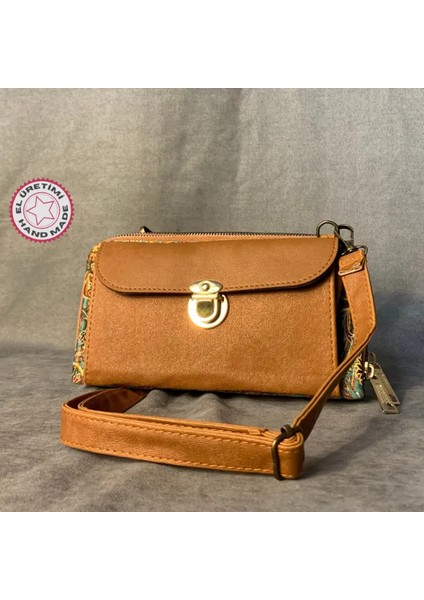 Etnik Desenli Kemerli Çift Fermuarlı Kadın Cüzdan / Bel Çantası