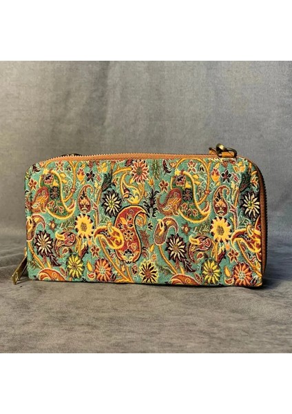 Etnik Desenli Kemerli Çift Fermuarlı Kadın Cüzdan / Bel Çantası modelleri