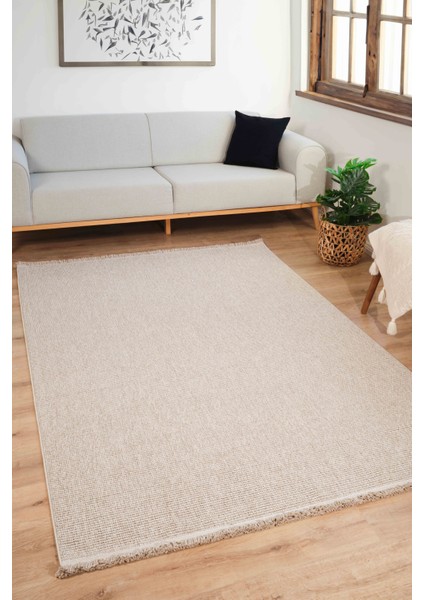 Loopy 5551 Bej Yumuşak Dokulu Bukle Modern Salon Mutfak Koridor Halısı Tozumaz Örgü Makine Halısı modelleri