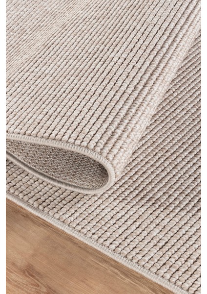Loopy 5551 Bej Yumuşak Dokulu Bukle Modern Salon Mutfak Koridor Halısı Tozumaz Örgü Makine Halısı fırsatları