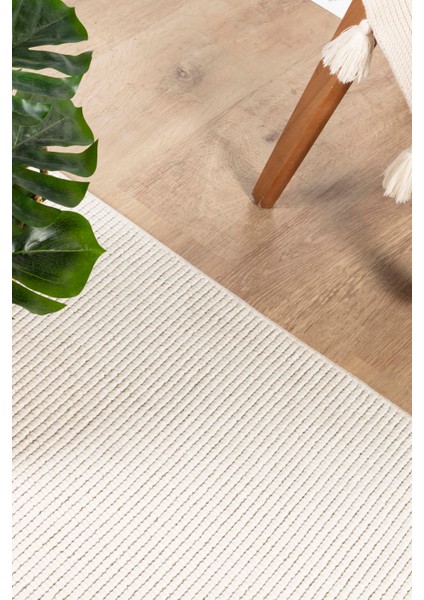 Loopy 5552 Krem Yumuşak Dokulu Bukle Modern Salon Mutfak Koridor Halısı Tozumaz Örgü Makine Halısı