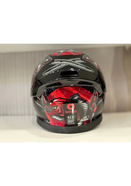 Kask Shıro Katana Sv Samurai Kırmızı/siyah
