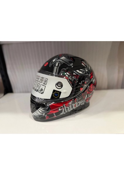 Kask Shıro Katana Sv Samurai Kırmızı/siyah