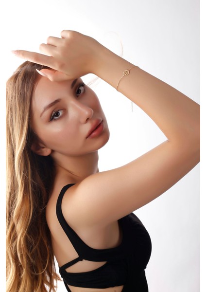 Matya Altın Renk Lak Kaplama B Harfi Bileklik modelleri