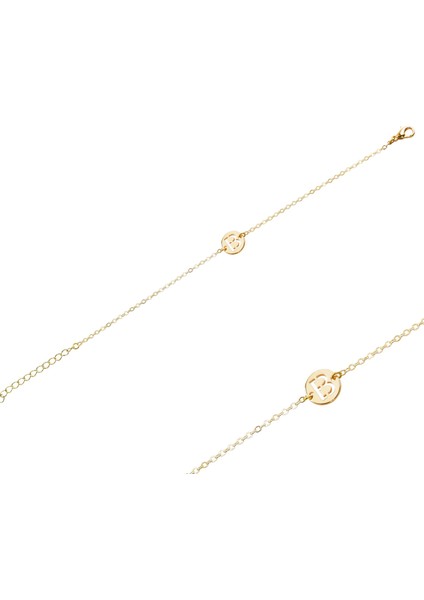 Matya Altın Renk Lak Kaplama B Harfi Bileklik indirimleri